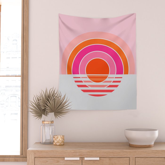 Rainbow sunset Wall Tapestry Gallery Image 2