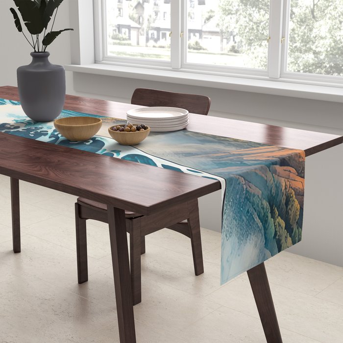 The Urge - A Contemporary Ukiyo-e Nature Landscape Table Runner Gallery Image 2
