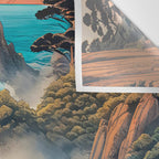 The Urge - A Contemporary Ukiyo-e Nature Landscape Wall Tapestry Gallery Image 3