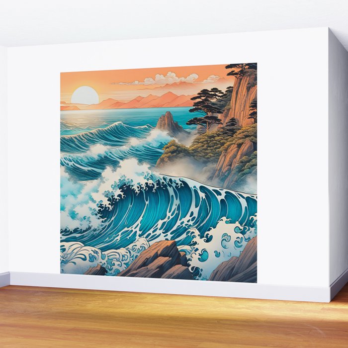The Urge - A Contemporary Ukiyo-e Nature Landscape Wall Mural Gallery Image 2