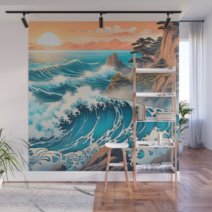 The Urge - A Contemporary Ukiyo-e Nature Landscape Wall Mural Gallery Image 1