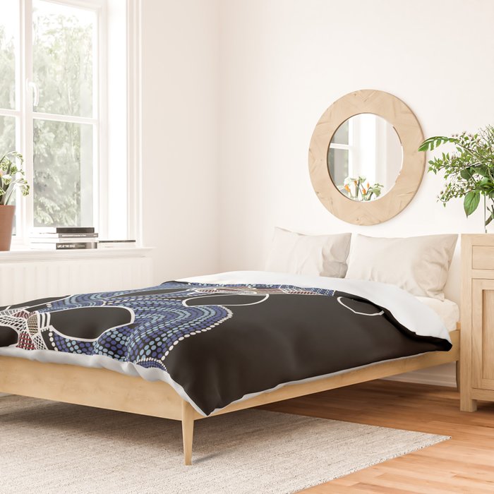Authentic Aboriginal Art - Sea Turtles 2 Duvet Cover Gallery Image 2