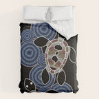 Authentic Aboriginal Art - Sea Turtles 2 Comforter Gallery Image 6