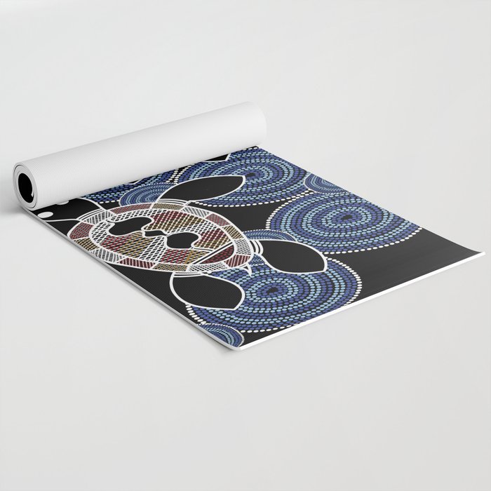 Authentic Aboriginal Art - Sea Turtles 2 Yoga Mat Gallery Image 2
