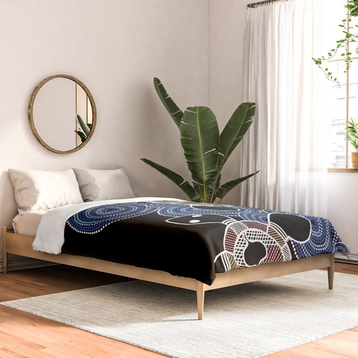 Authentic Aboriginal Art - Sea Turtles 2 Comforter Gallery Image 2