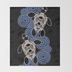 Authentic Aboriginal Art - Sea Turtles 2 Throw Blanket Gallery Image 2