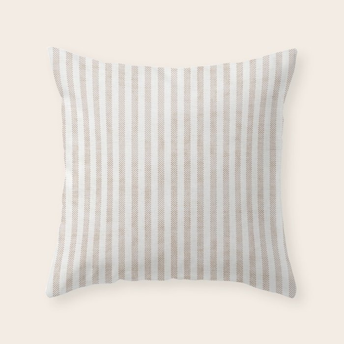  AEGEAN WIDE TICKING STRIPE JUTE Throw Pillow Gallery Image 6