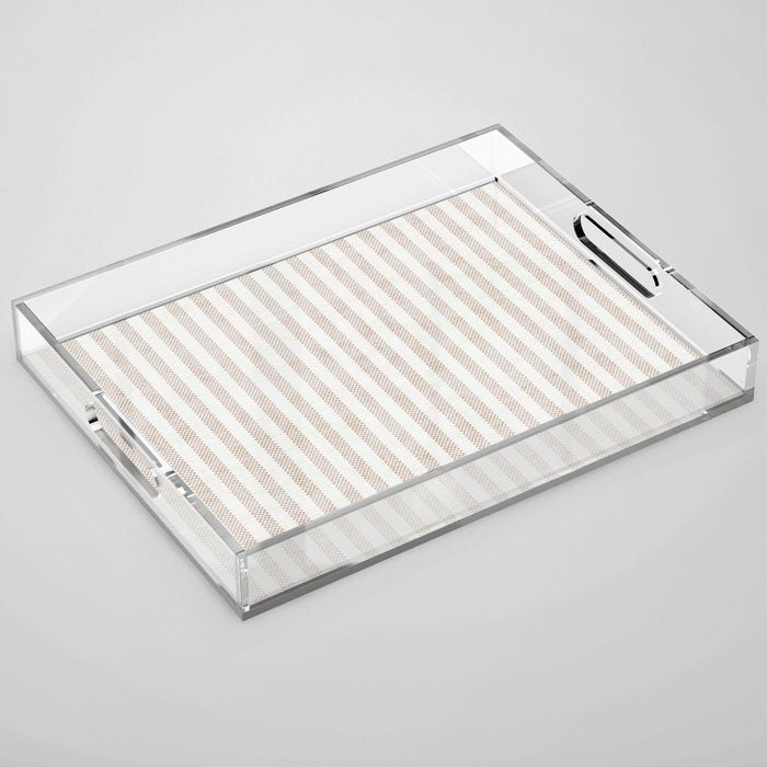  AEGEAN WIDE TICKING STRIPE JUTE Acrylic Tray Gallery Image 1