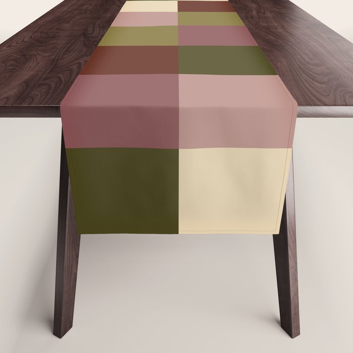 Bold Earthy Checks Pattern - Large V Table Runner Gallery Image 1