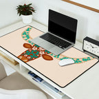 Floral Longhorn - Brown and Turquoise Desk Mat Gallery Image 2