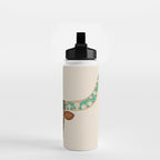 Floral Longhorn - Brown and Turquoise Water Bottle Gallery Image 2