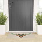 Floral Longhorn - Brown and Turquoise Welcome Mat Gallery Image 3