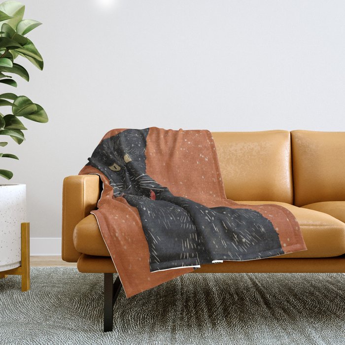 Black Cat 9 Throw Blanket Gallery Image 1