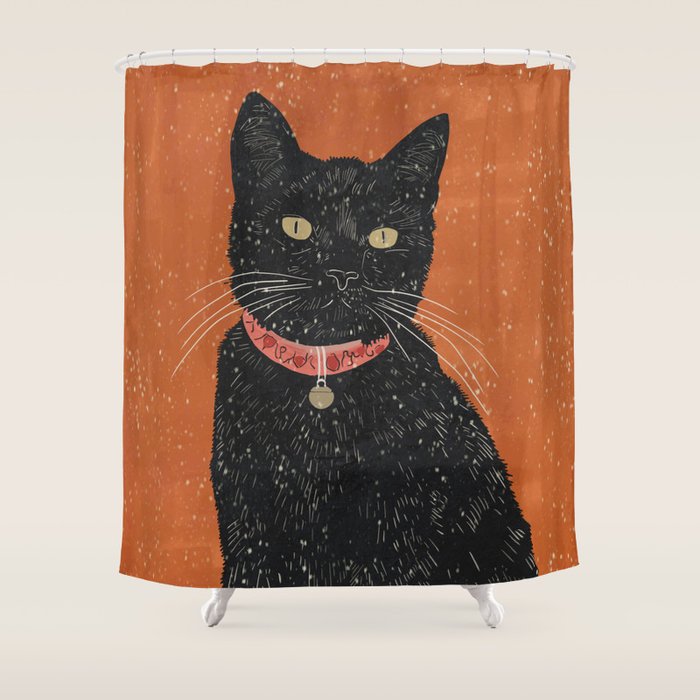 Black Cat 9 Shower Curtain Gallery Image 1