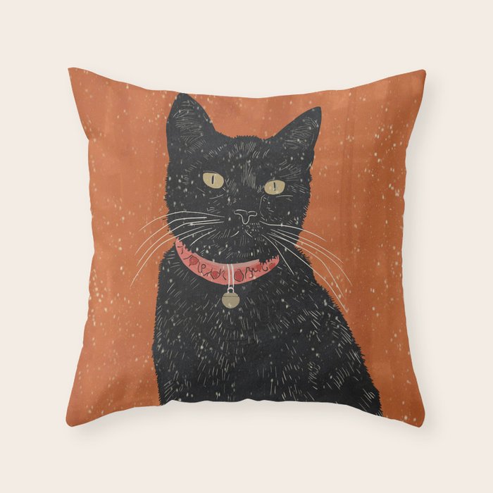 Black Cat 9 Throw Pillow Gallery Image 6
