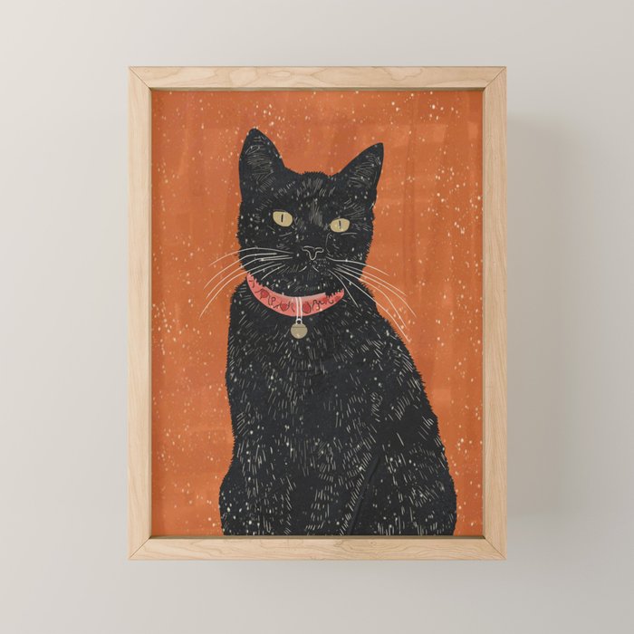 Black Cat 9 Mini Art Print Gallery Image 1