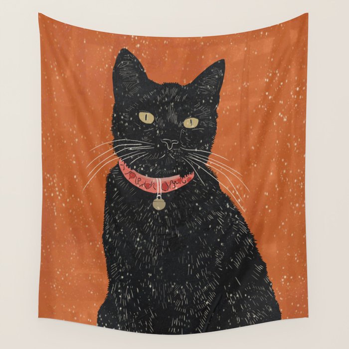 Black Cat 9 Wall Tapestry Gallery Image 4