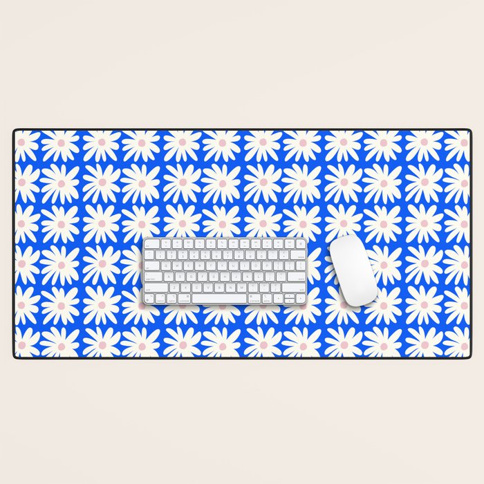 Daisies in Blue Desk Mat Gallery Image 1