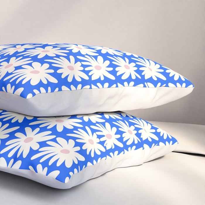 Daisies in Blue Pillow Sham Gallery Image 3