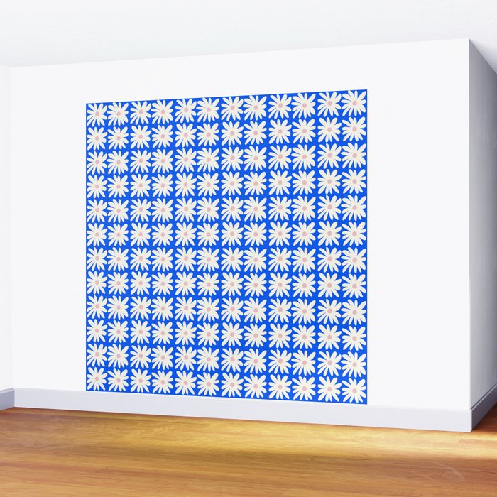 Daisies in Blue Wall Mural Gallery Image 2