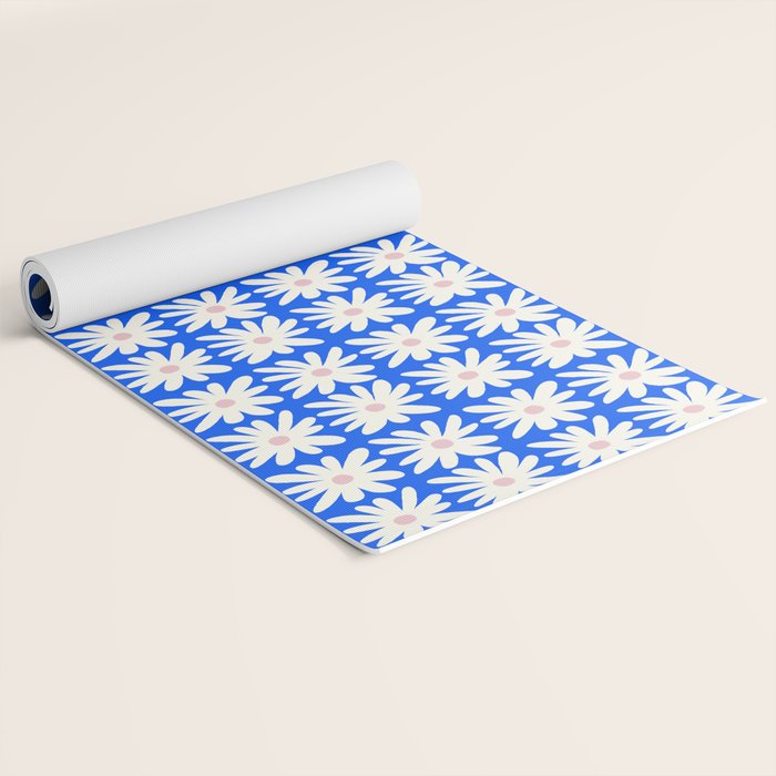 Daisies in Blue Yoga Mat Gallery Image 2