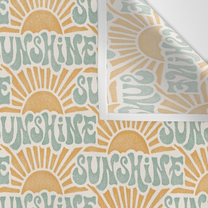 Sunshine - gold and sky blue Wall Tapestry Gallery Image 3