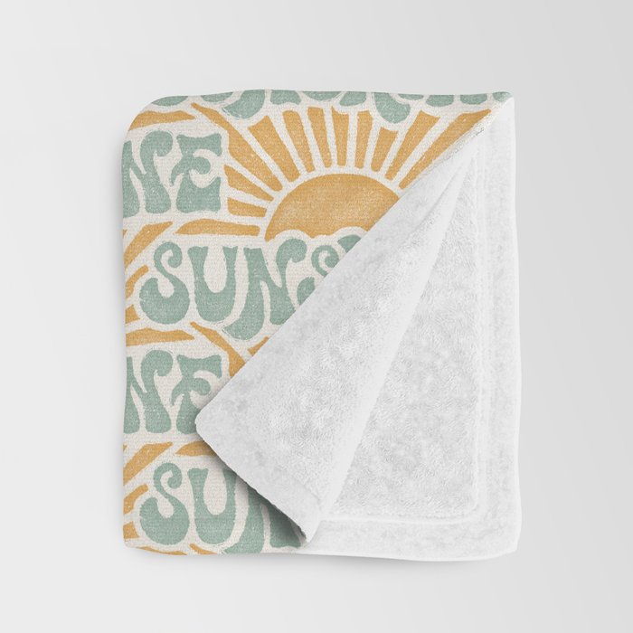 Sunshine - gold and sky blue Throw Blanket Gallery Image 3