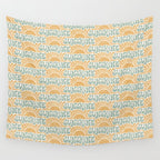 Sunshine - gold and sky blue Wall Tapestry Gallery Image 4
