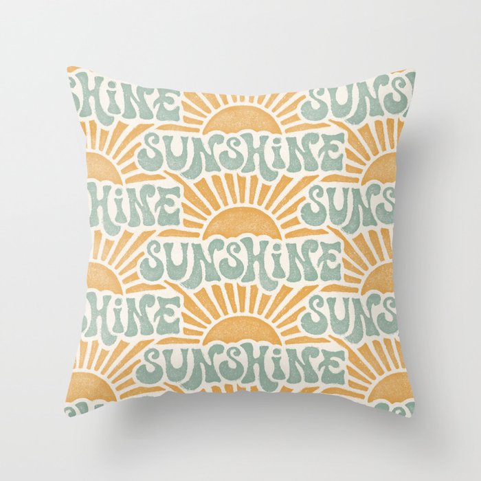 Sunshine - gold and sky blue Throw Pillow Gallery Image 6