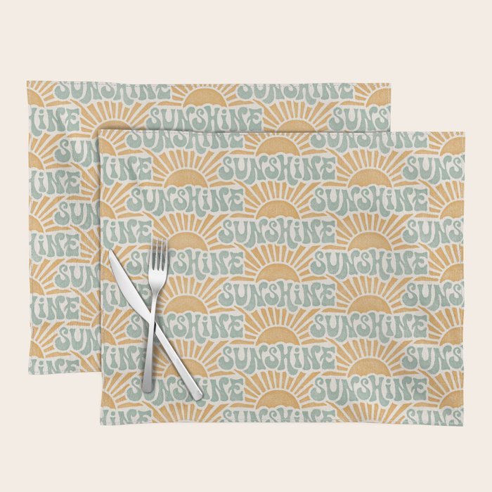 Sunshine - gold and sky blue Placemat Gallery Image 1