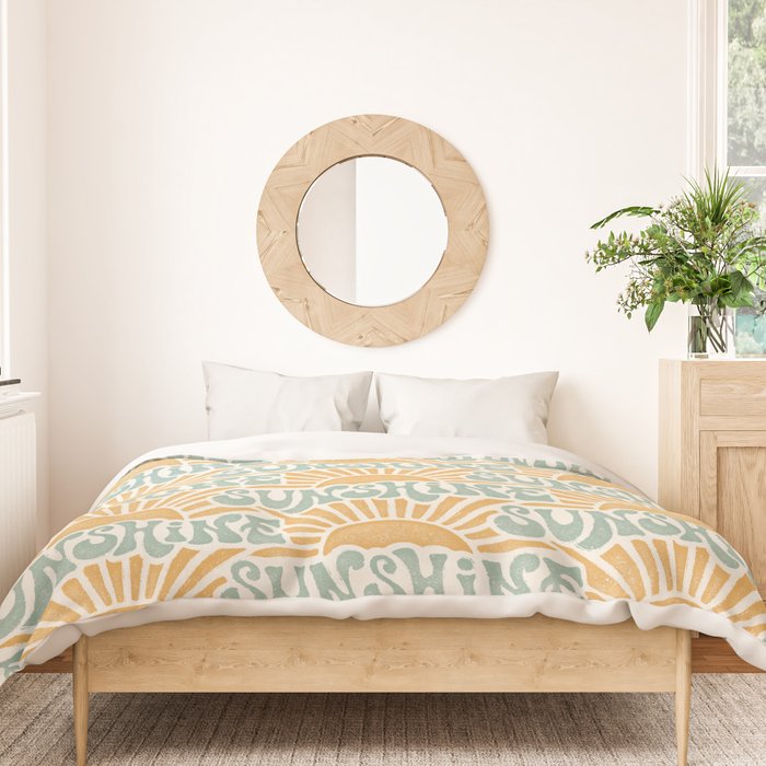 Sunshine - gold and sky blue Duvet Cover Gallery Image 3
