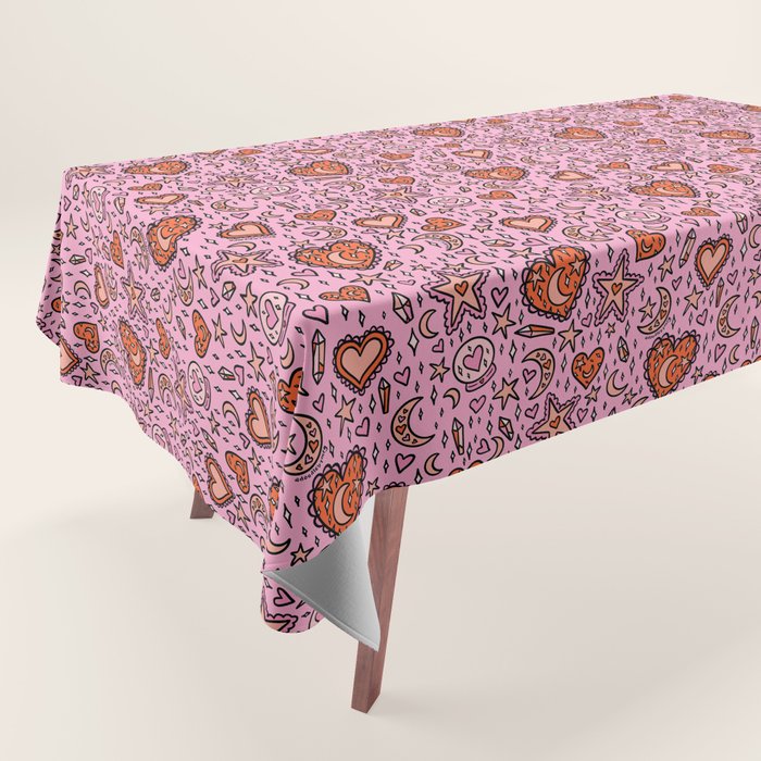 Love Witch Print in Pink Tablecloth Gallery Image 1