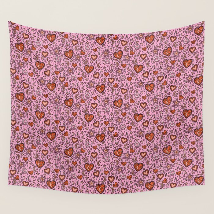 Love Witch Print in Pink Wall Tapestry Gallery Image 4