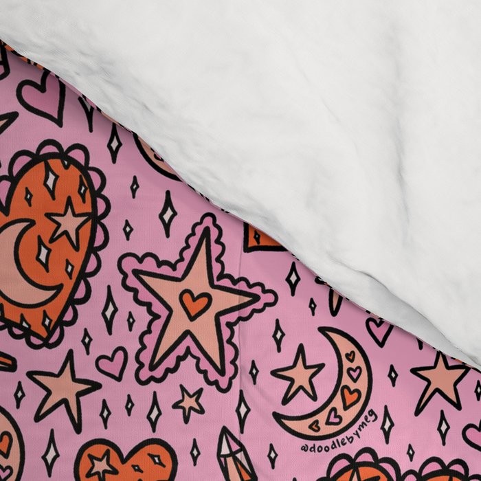 Love Witch Print in Pink Comforter Gallery Image 4
