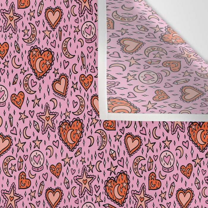 Love Witch Print in Pink Wall Tapestry Gallery Image 3