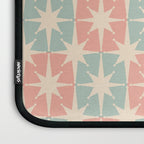 Mid Century Modern Atomic Stars Soft Pastel Teal Blush Retro Checkered Starburst Pattern Laptop Sleeve Gallery Image 3