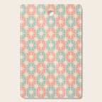 Mid Century Modern Atomic Stars Soft Pastel Teal Blush Retro Checkered Starburst Pattern Cutting Board Gallery Image 1