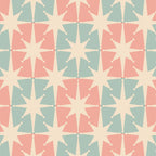 Mid Century Modern Atomic Stars Soft Pastel Teal Blush Retro Checkered Starburst Pattern Coffee Mug Gallery Image 2