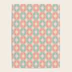 Mid Century Modern Atomic Stars Soft Pastel Teal Blush Retro Checkered Starburst Pattern Poster Gallery Image 4