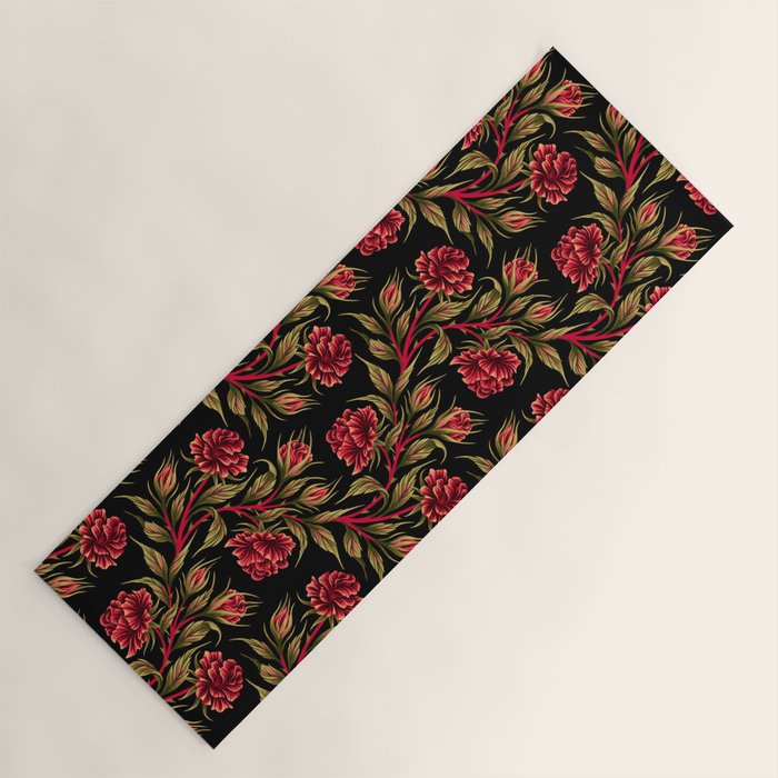 Rose - Red / Green Yoga Mat Gallery Image 1