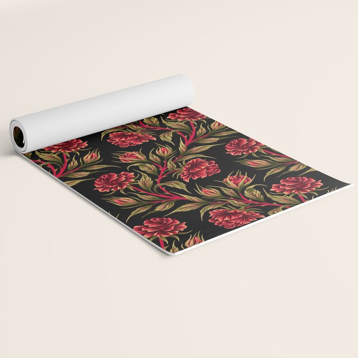 Rose - Red / Green Yoga Mat Gallery Image 2