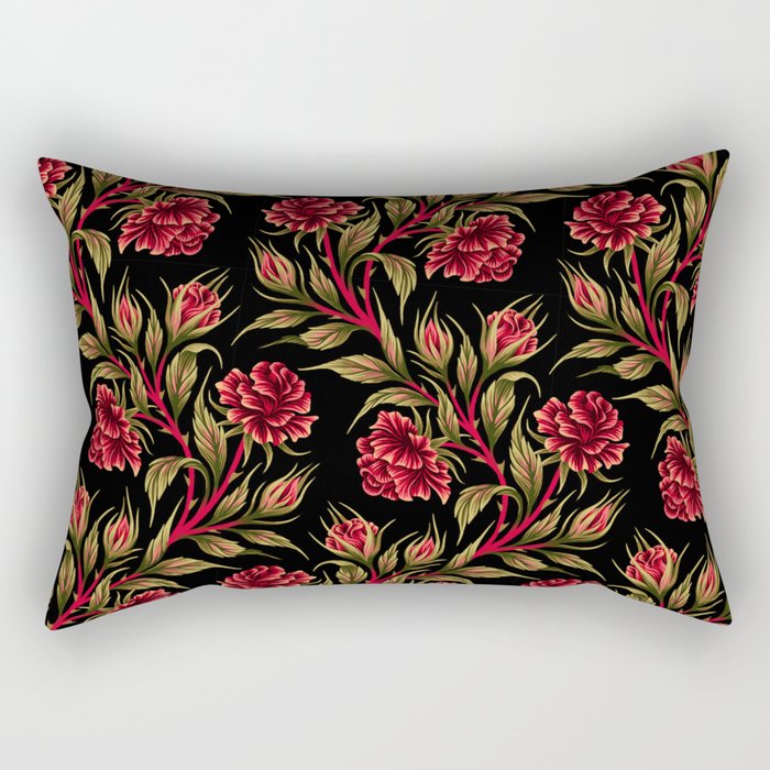 Rose - Red / Green Rectangular Pillow Gallery Image 2