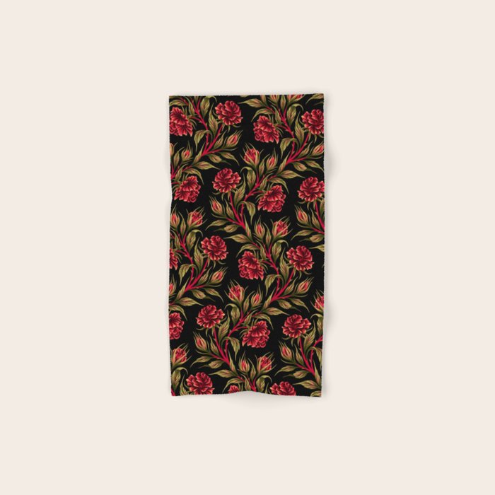 Rose - Red / Green Bath Towel Gallery Image 1