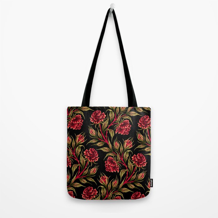 Rose - Red / Green Tote Bag Gallery Image 2