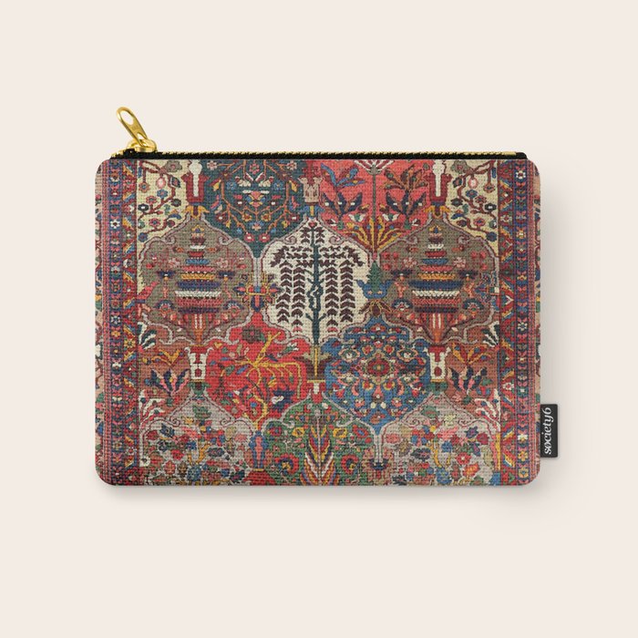 Antique Bakhtiari Oriental Jewel Persian Carpet Carry All Pouch Gallery Image 1