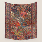 Antique Bakhtiari Oriental Jewel Persian Carpet Wall Tapestry Gallery Image 4