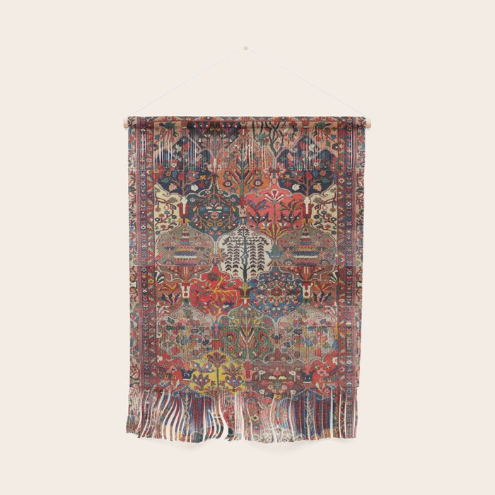 Antique Bakhtiari Oriental Jewel Persian Carpet Wall Hanging Gallery Image 1
