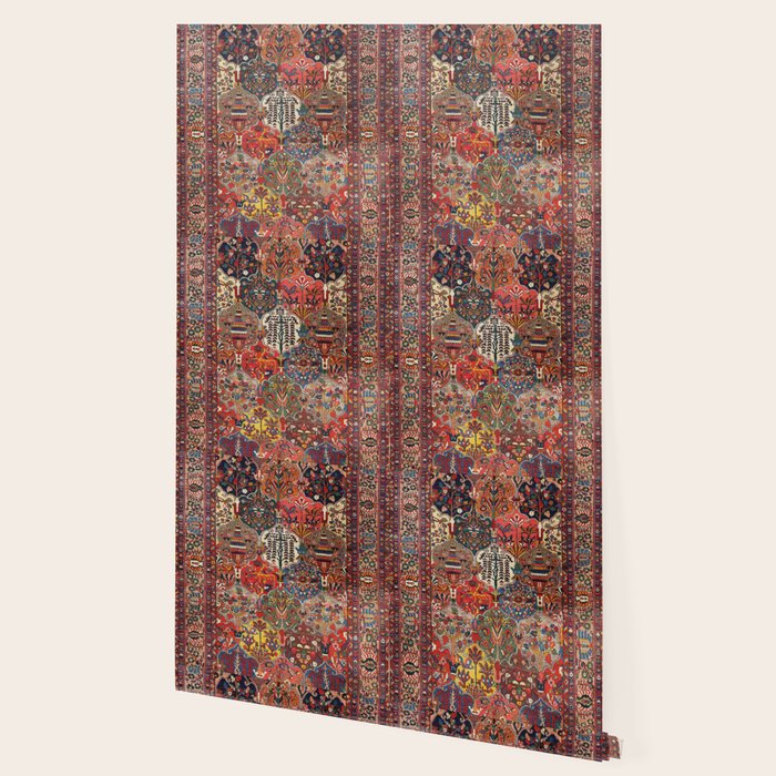 Antique Bakhtiari Oriental Jewel Persian Carpet Wallpaper Gallery Image 2