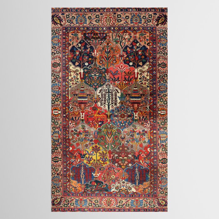 Antique Bakhtiari Oriental Jewel Persian Carpet Tablecloth Gallery Image 2