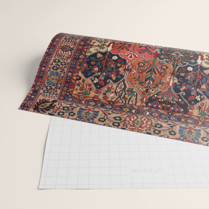 Antique Bakhtiari Oriental Jewel Persian Carpet Wrapping Paper Gallery Image 2